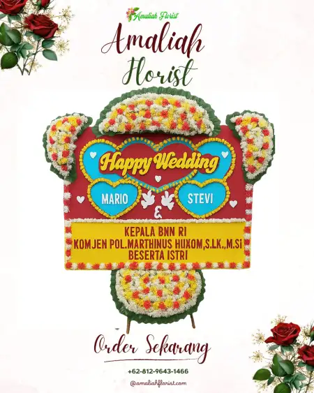 Papan Bunga Pernikahan Simasom